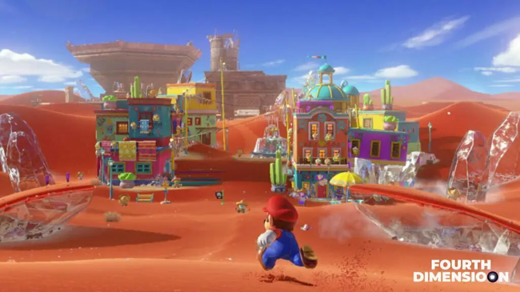 nivel desertico del videojuego mario bros odyssey