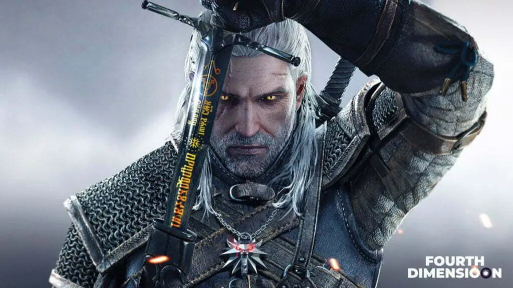 geralt of rivia desenvainando su espada