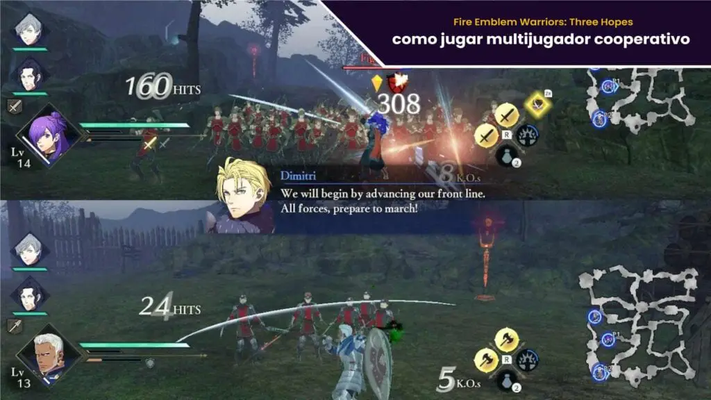 como jugar multijugador cooperativo en fire emblem warriors Three Hopes